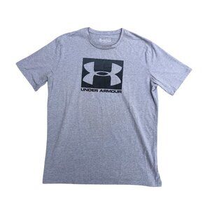 UNDER ARMOUR Logo T Shirt Men's XL Loose Fit HeatGear Grey Short Sleeve Gym‌‌